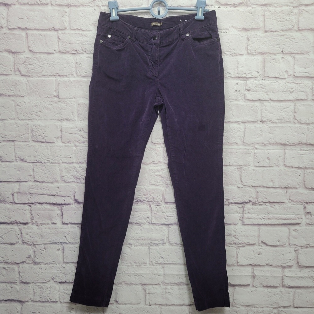 J McLaughlin Dark‎ Purple Velvety Pants Womens 4 Skinny Casual Travel Preppy Fun